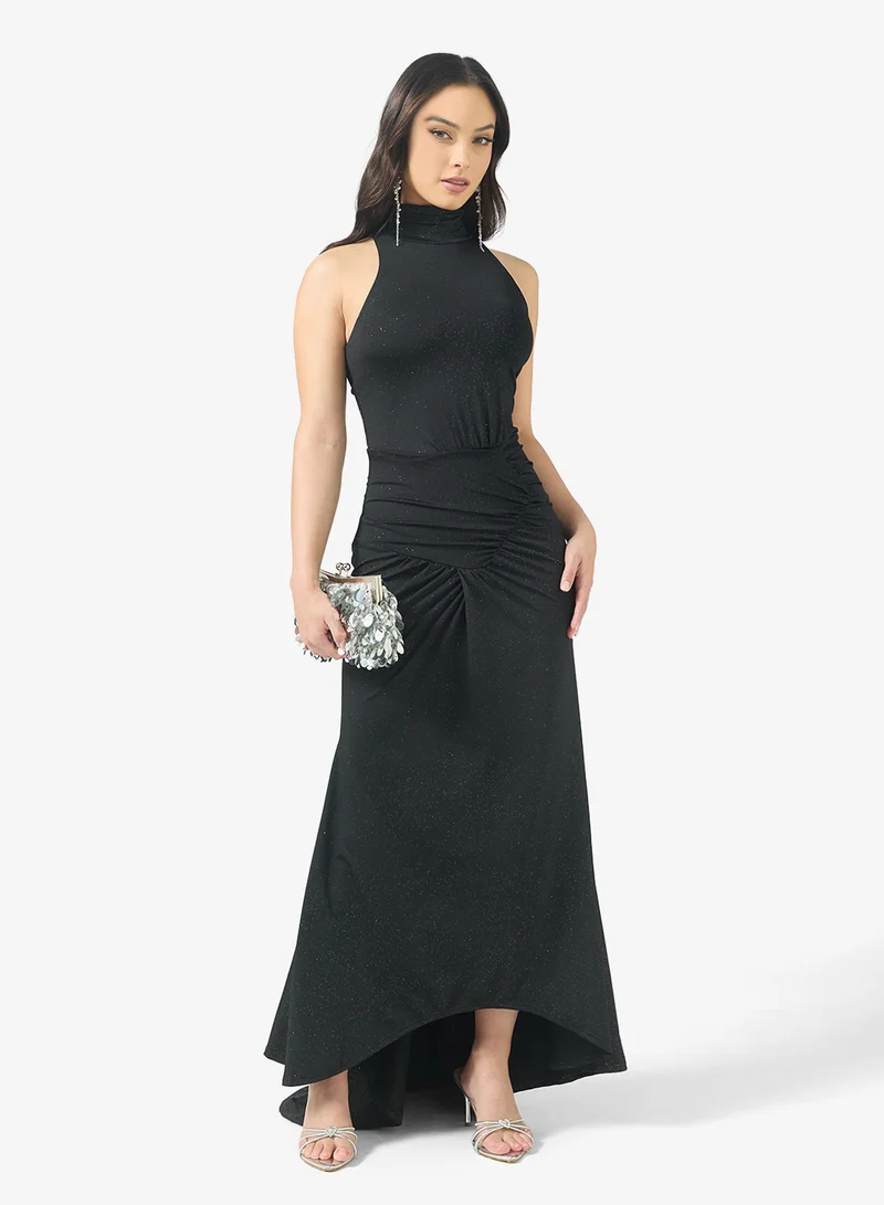 Ginger Halter Neck Drop Waist Bodycon Dress