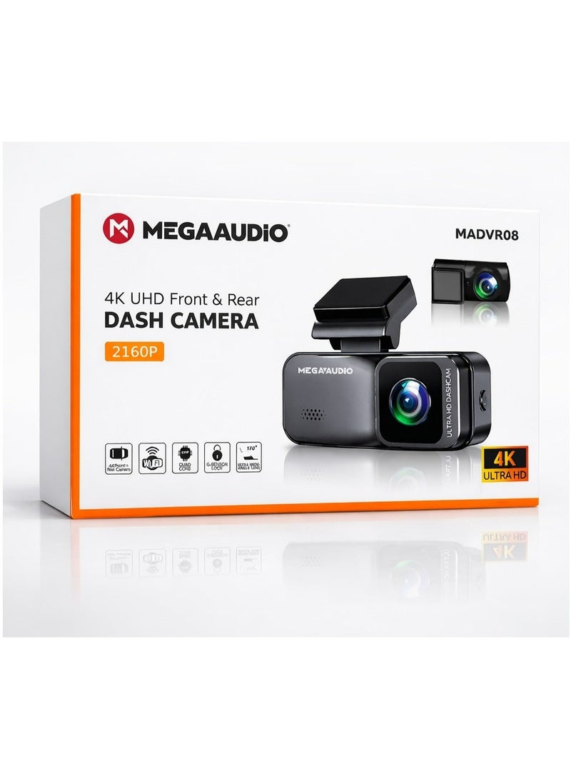 MEGAAUDIO 4K Front and Full HD Rear Dash Cam for Car with GPS and Arabic App – 24-Hour Recording - Image 5