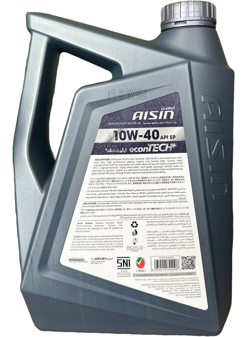 AISIN 10W-40 Semi Synthetic SP Engine Oil 4Ltr - Image 2