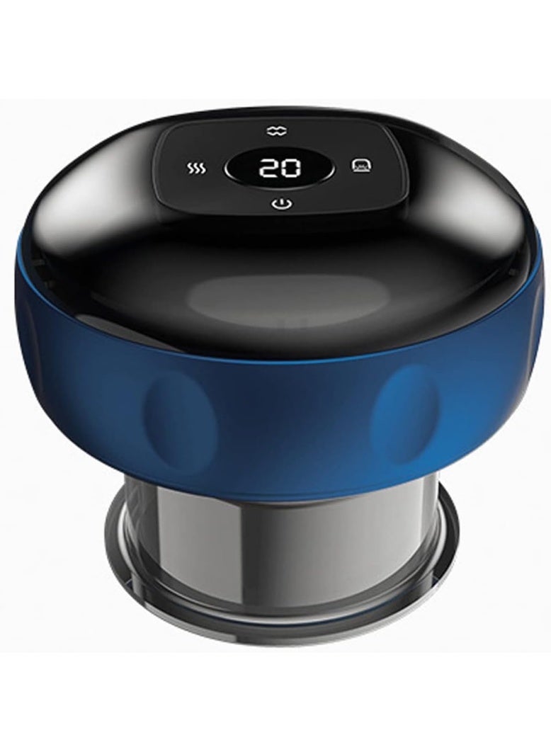 TIGER Electronic Cupping Therapy Massager with 12 Adjustable Suction Levels – Intelligent Vacuum Suction and Smart Heating Function – Portable Electric Gua Sha Tool for Full Body Pain Relief, Back, Neck & Muscle Recovery – Rechargeable & Cordless – Blue Color - Image 1