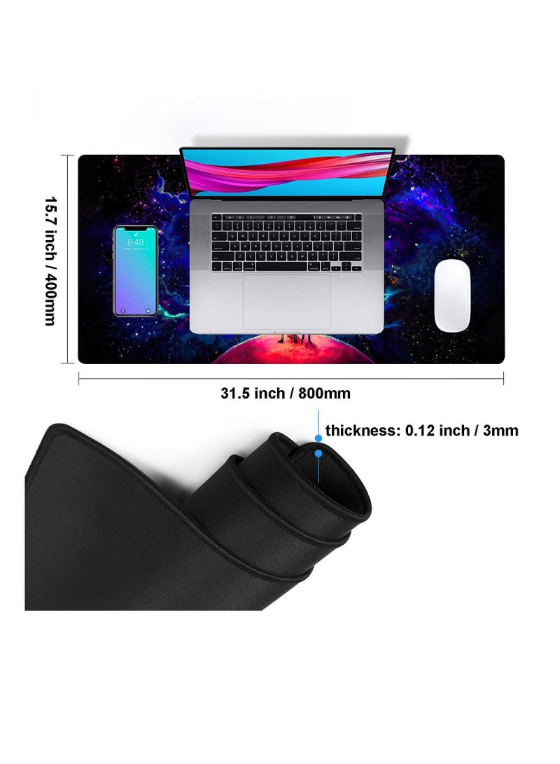 Large Gaming Mouse Pad, Extra Large Anime Mouse Pad, Non-Slip Rubber Base and Stitched Edges Desk Pad, Smooth Surface Mouse Mat for Computer Home Office Work and Study 31.5x15.7 - Image 5