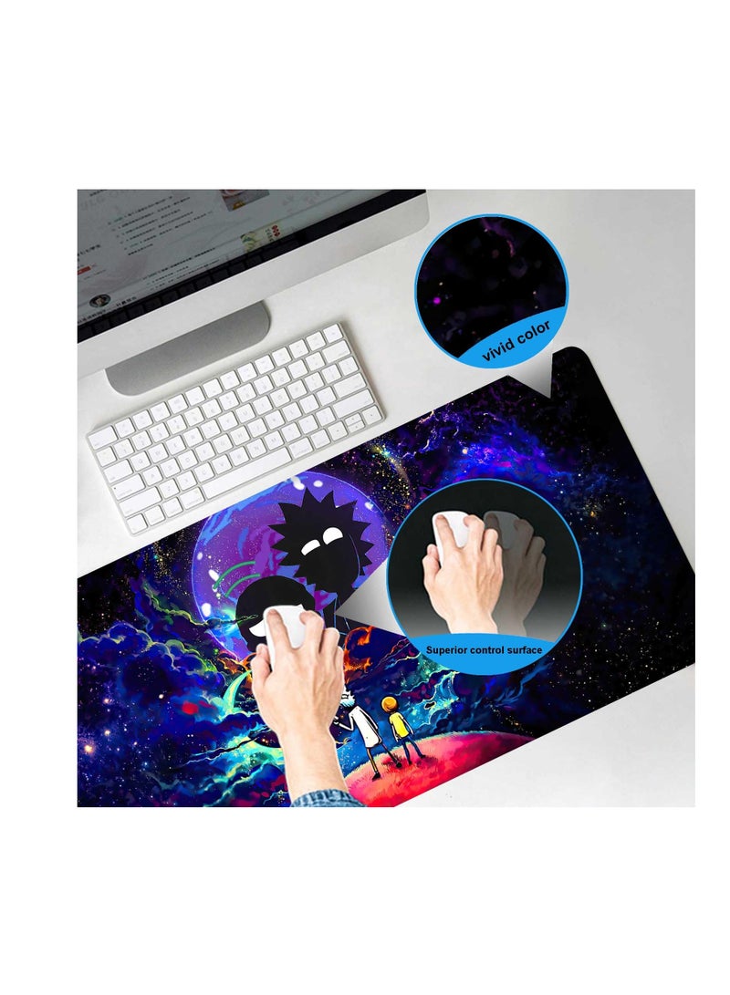 Large Gaming Mouse Pad, Extra Large Anime Mouse Pad, Non-Slip Rubber Base and Stitched Edges Desk Pad, Smooth Surface Mouse Mat for Computer Home Office Work and Study 31.5x15.7 - Image 2