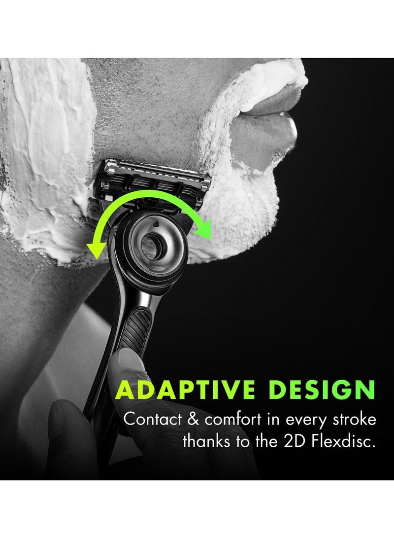 Gillette Men's Razor with Exfoliating Bar by Gillettelabs Shaving Kit for Men Includes 1 Handle 2 Razor Blade Refills and 1 Premium Magnetic Stand - Image 3