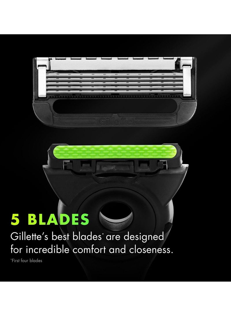 Gillette Men's Razor with Exfoliating Bar by Gillettelabs Shaving Kit for Men Includes 1 Handle 2 Razor Blade Refills and 1 Premium Magnetic Stand - Image 4