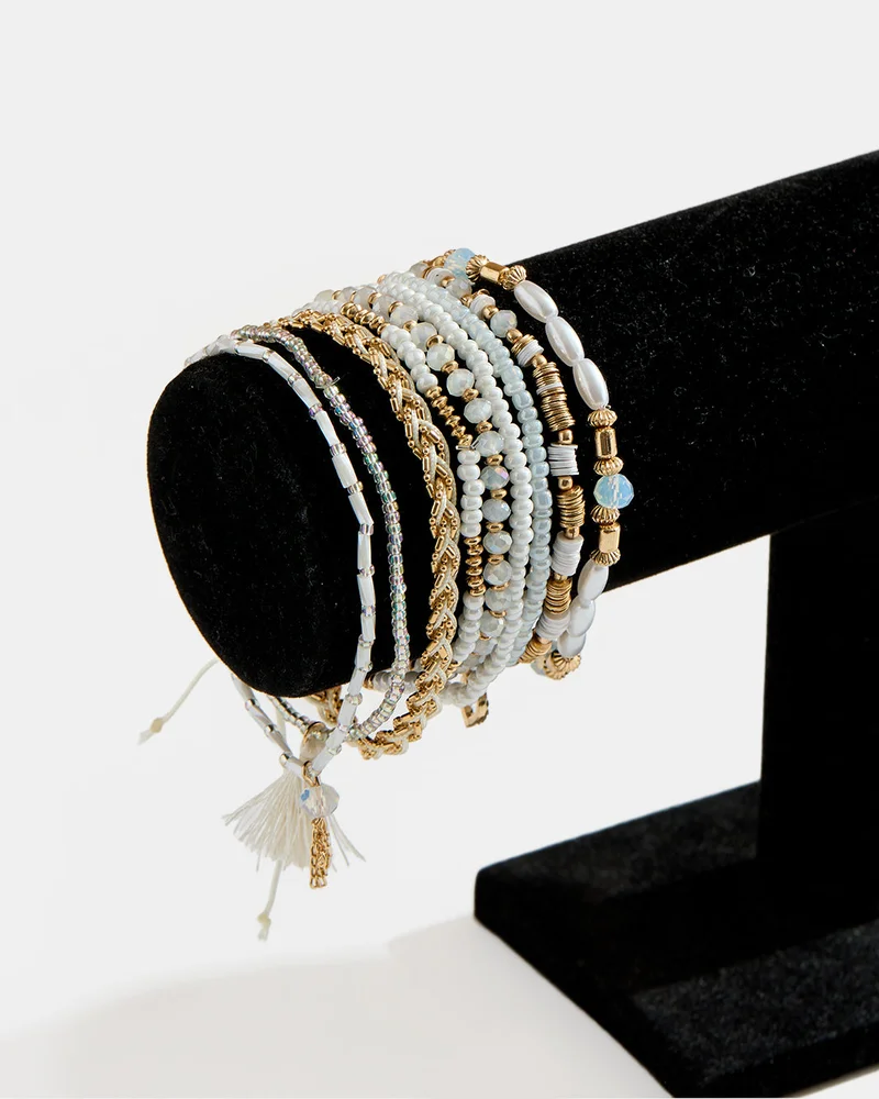 Redtag Women Gold Embellished Bracelet Set