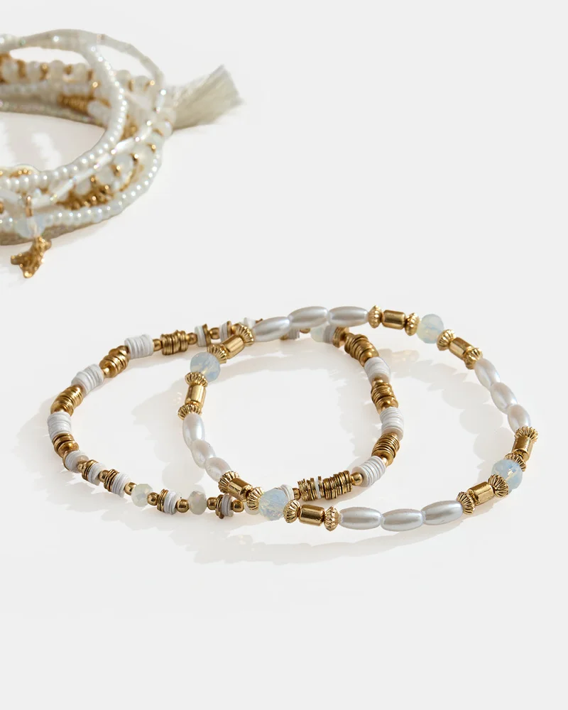 Redtag Women Gold Embellished Bracelet Set