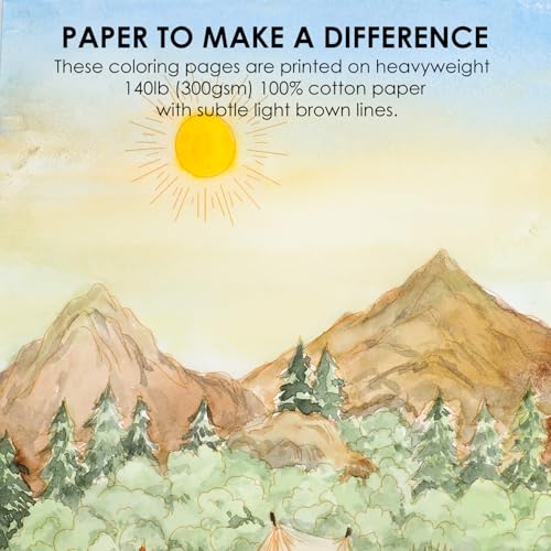 Grabie Watercolor Coloring Book, 15 Sheets A5 (8.3 x 5.8),Watercolor Book for Adults: Ignite Your Artistic Expression on 100% Cotton Paper (Land-Scape) - Image 4