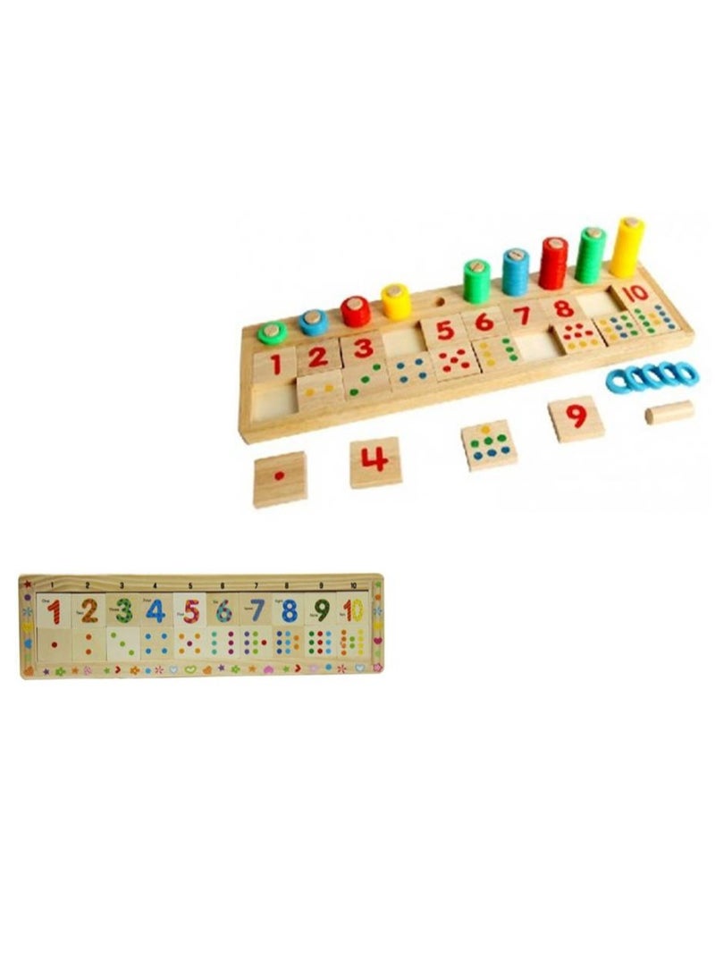 مجموعة ألعاب مونتيسوري الخشبية للعد ومطابقة الأرقام