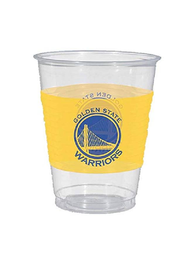 Amscan Sports Party Favor Golden State Warriors Nba Collection Plastic Party Cups Yellow - Image 2