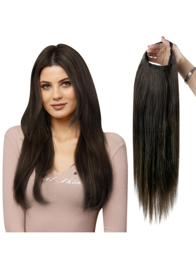 Full Shine U Part Human Hair Wig Natural Half Part Wig Human Hair Straight Off Black Hair Pieces 12 Inch One Piece Half Wigs for Women Human 115g - Image 3