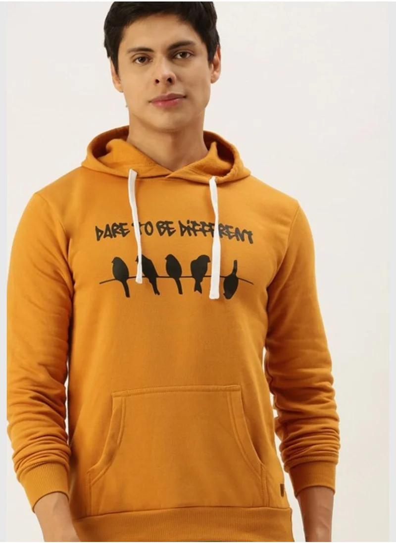 Campus Sutra Front Pocket Printed Hoodie