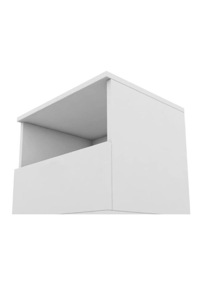 Generic A practical multi-purpose bookcase for the bedroom or bedside table with a storage drawer in a modern design, white color  - Image 1