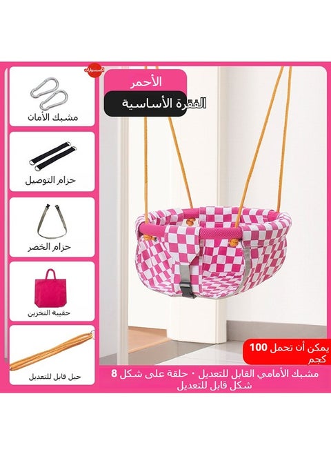 Toddler Baby Swing Seat with Heavy Duty Rope Play Secure Kids Swing Set, Secure Soft Canvas with Seat Belt for 6 Months -14 Years Old