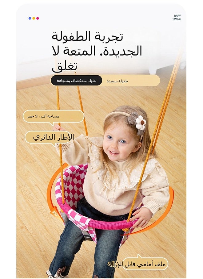 XiuWoo - Toddler Baby Swing Seat with Heavy Duty Rope Play Secure Kids Swing Set, Secure Soft Canvas with Seat Belt for 6 Months -14 Years Old - Image 1