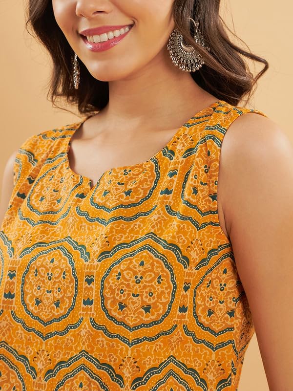 InWeave HALDI Yellow MUGHAL Kalamkari W/U TOP - Image 4