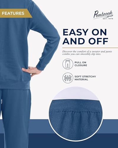 Pembrook Womens Sweat Suits Two-Piece - Ladies Sweatsuits Sets | Embroidered Fleece Sets for Women 2 Piece | Sweat Outfits for Older Women - Image 4