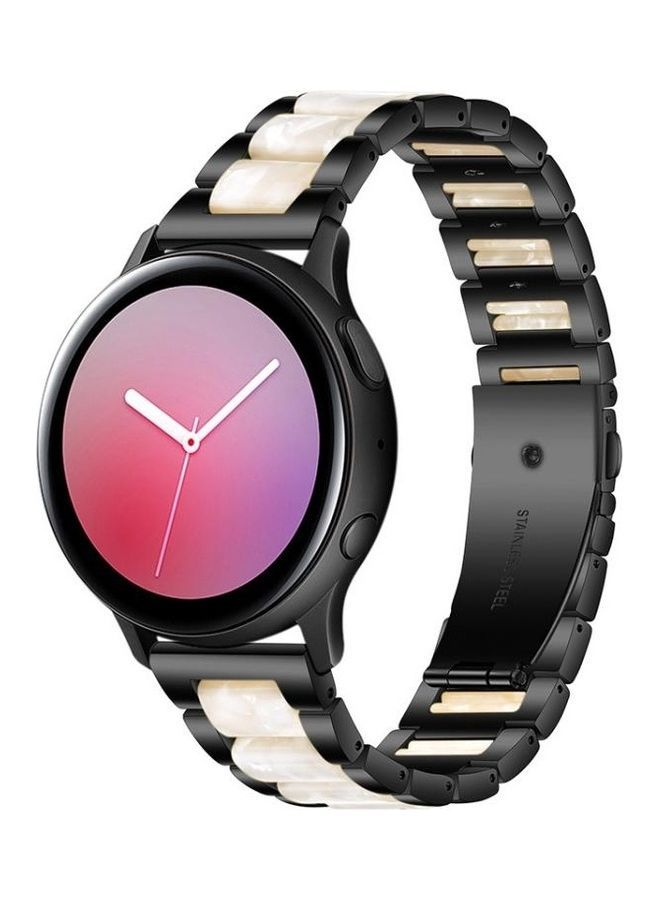 NIBEMINENT Universal Three Beads Stainless Steel Resin Replacement Strap Watchband For Garmin Venu/Vivoactive 3 20mm Black - Image 3