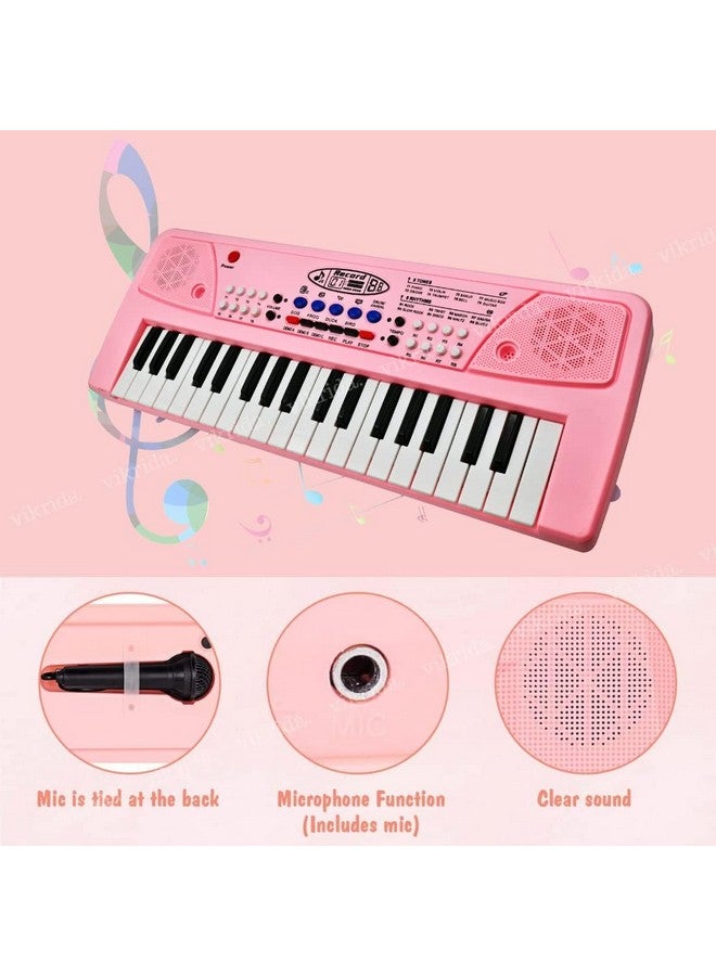 VikriDA Kids Keyboard Piano, 37 Keys Piano Keyboard with Power Option (37 Keys and 8 Tones, 8 Rhythms 4 Percussion) Pink - Image 5