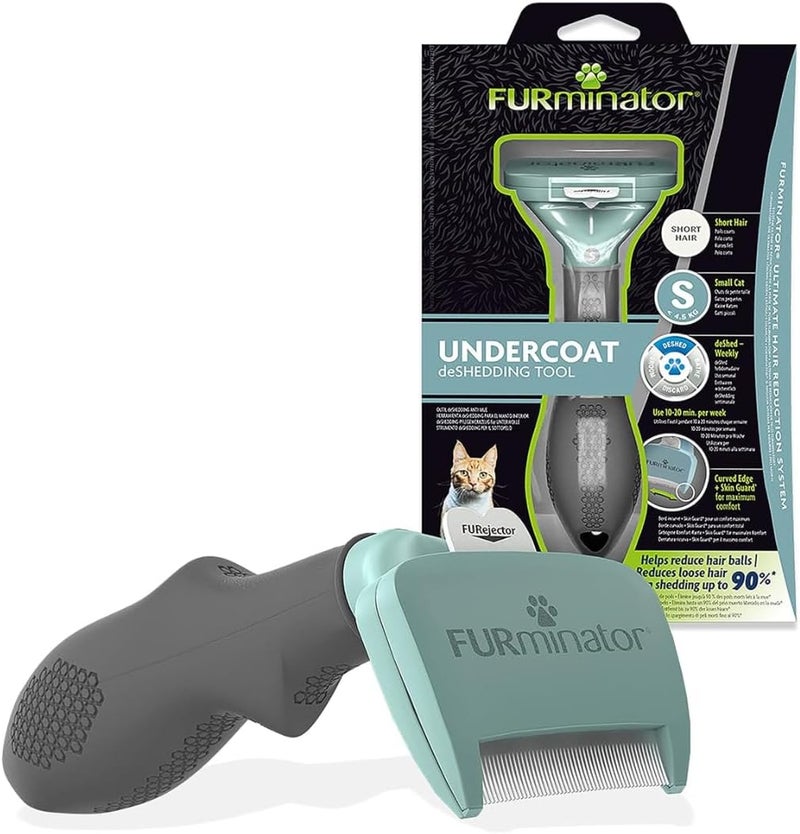 فورمينوتر أداة إزالة الشعر الزائد من الطبقة السفلية من Furminator للقطط ذات الشعر القصير الصغيرة التي يقل وزنها عن 4.5 كجم أحجام حسب خليج - Image 1