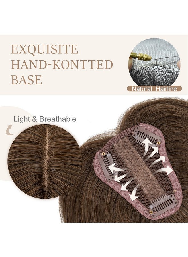 ريتش تشويس وصلات شعر ريتش تشويسز للنساء من شعر بشري حقيقي وصلات شعر بشري للنساء بطول 10 بوصات من شعر بني شوكولاتة للشعر الخفيف وصلات شعر بمشبك على قاعدة حريرية أكثر واقعية - Image 2