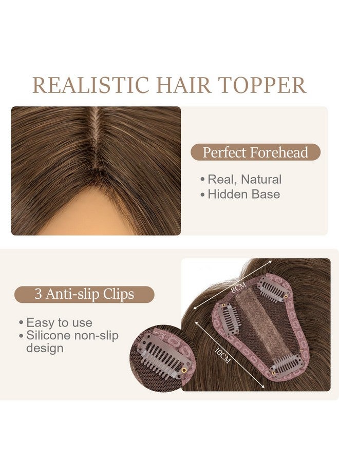 ريتش تشويس وصلات شعر ريتش تشويسز للنساء من شعر بشري حقيقي وصلات شعر بشري للنساء بطول 10 بوصات من شعر بني شوكولاتة للشعر الخفيف وصلات شعر بمشبك على قاعدة حريرية أكثر واقعية - Image 3