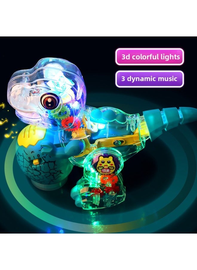 Gear Dinosaur Mechanical Swing Transparent Sound And Light Cartoon Dinosaur Egg Simulation Animal Model Boy Electric Toy Car-Color:Transparent Gear Dinosaur-Specifications:No Battery Accessories  - Image 2