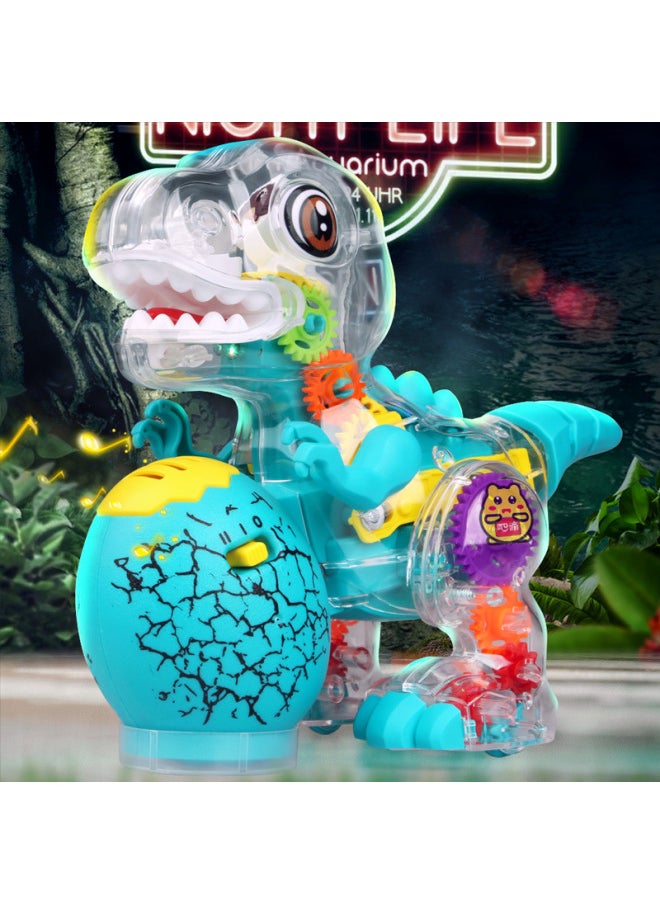Gear Dinosaur Mechanical Swing Transparent Sound And Light Cartoon Dinosaur Egg Simulation Animal Model Boy Electric Toy Car-Color:Transparent Gear Dinosaur-Specifications:No Battery Accessories  - Image 3