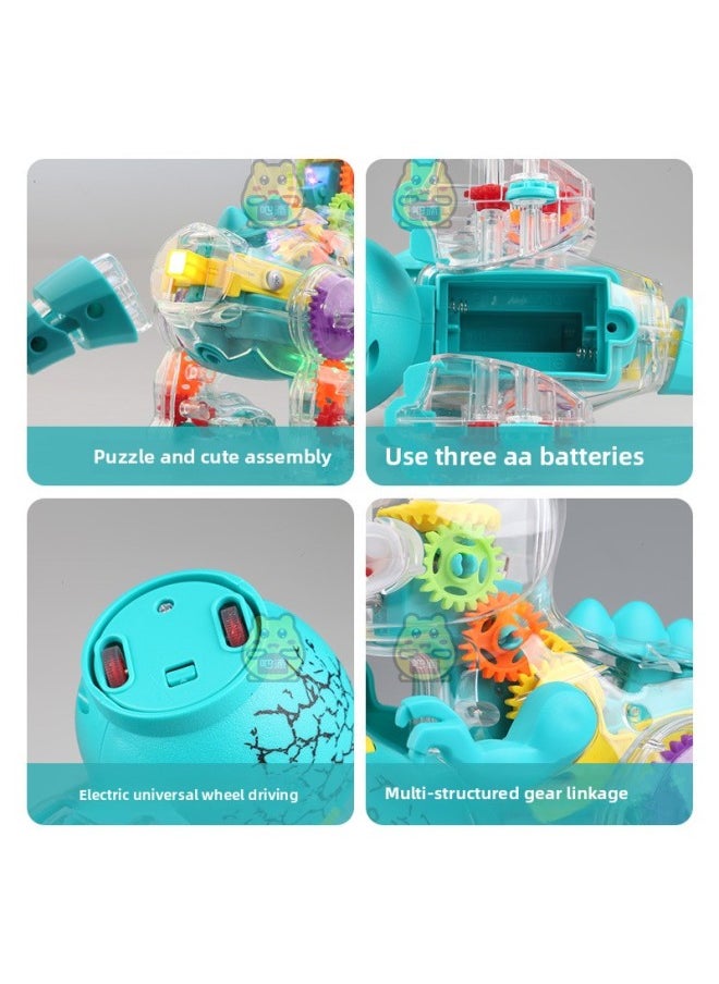 Gear Dinosaur Mechanical Swing Transparent Sound And Light Cartoon Dinosaur Egg Simulation Animal Model Boy Electric Toy Car-Color:Transparent Gear Dinosaur-Specifications:No Battery Accessories  - Image 5