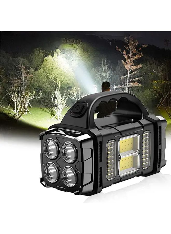 Solar Rechargeable Handheld Lamp Dual Head LED COB Flashlight 4 Modes Portable Tent Light - Image 5