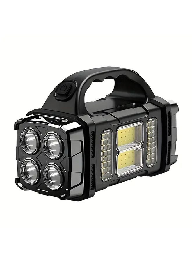 Solar Rechargeable Handheld Lamp Dual Head LED COB Flashlight 4 Modes Portable Tent Light - Image 1