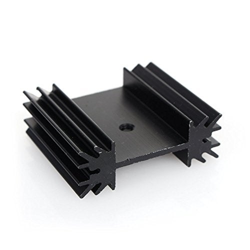 Easycargo To-220 Aluminium Heatsink 25x34x12mm,TO220 Heat Sink for Cooling MOSFET SCR Power Voltage Regulator ICS (25mmx34mmx12mm) (Anodized Black 5-Pack) - Image 4