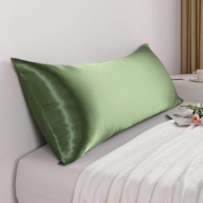NTBAY Satin Body Pillowcase for Hair and Skin  Luxurious and Silky Pillow case with Envelope Closure  20x54 Inches  Olive Green - Image 3