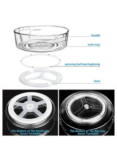 SKY-TOUCH SKY-TOUCH 2 Pack Lazy Susan Turntable Organizer Rotates 360 Degrees, Spice Rack Turntable Organizers, Kitchen Organiser Turntable Cupboard Organiser for Cabinet, Pantry, Fridge, Countertop  - Image 3