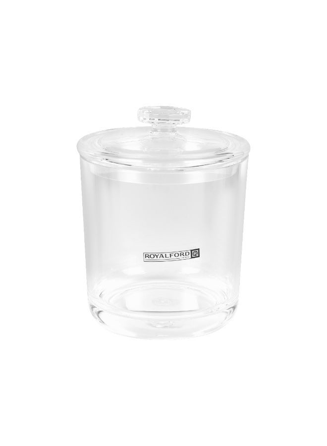 Royalford 400 ml Multipurpose Acrylic Jar- RF12761/ Elegant and Sleek, Durable and Long-Lasting Construction/ Storage Box with Clear Lid and Body, Ideal for Candies, Dry Fruits, Spices, Dcor, etc./ Easy to Use, Dishwasher Safe clear - Image 1