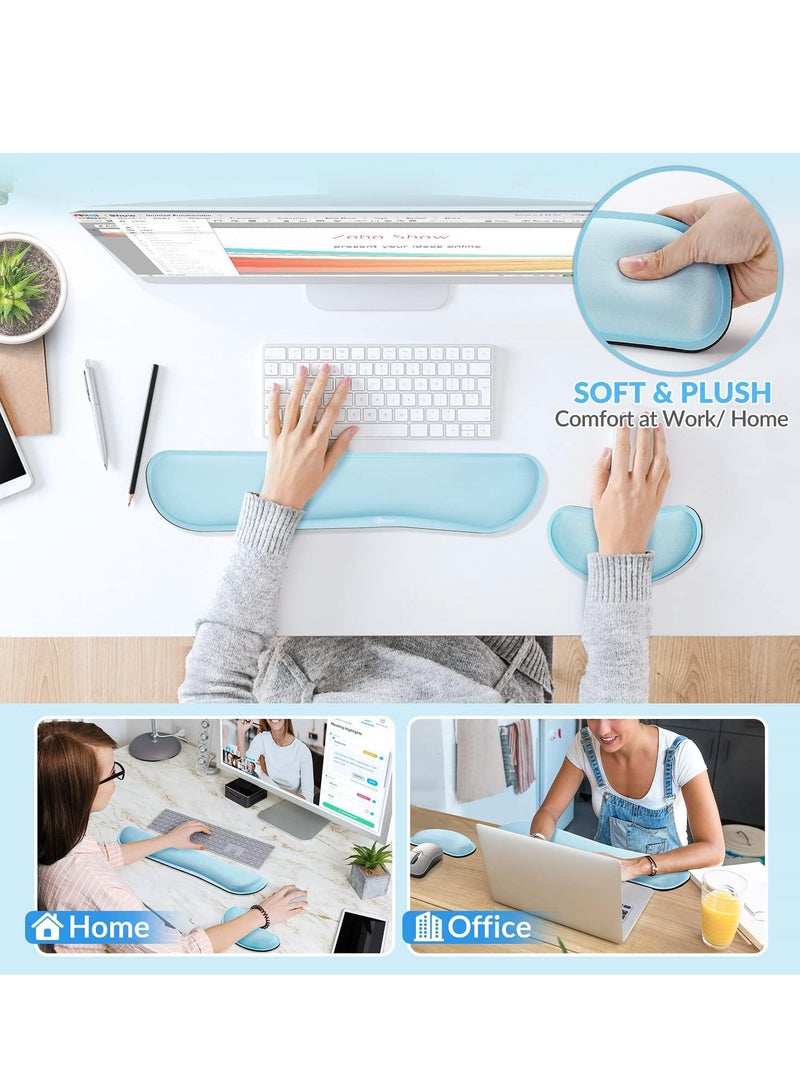 2pcs Wrist Rest, Memory Foam Mouse Pad and Keyboard Wrist Rest Pad for Office, Computer, Laptop, Mac, Comfortable, Lightweight for Easy Typing Pain Relief  - Image 5
