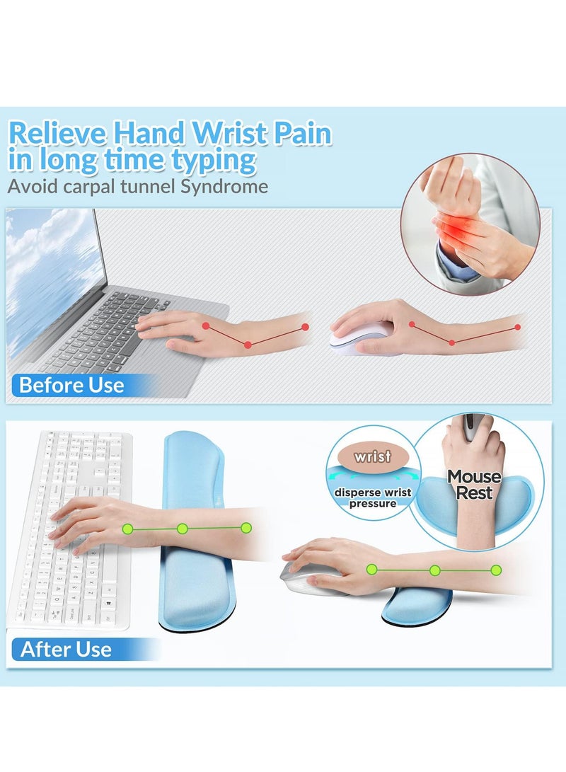 2pcs Wrist Rest, Memory Foam Mouse Pad and Keyboard Wrist Rest Pad for Office, Computer, Laptop, Mac, Comfortable, Lightweight for Easy Typing Pain Relief  - Image 3