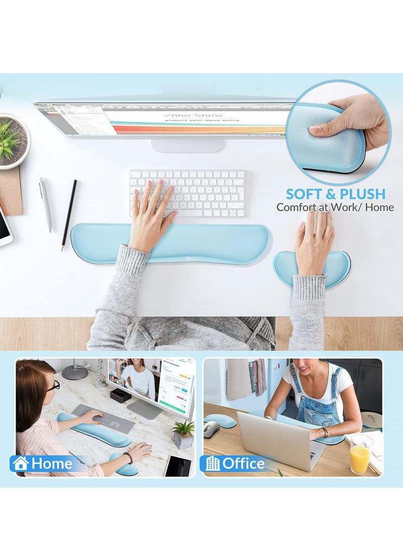 2pcs Wrist Rest, Memory Foam Mouse Pad and Keyboard Wrist Rest Pad for Office, Computer, Laptop, Mac, Comfortable, Lightweight for Easy Typing Pain Relief  - Image 4