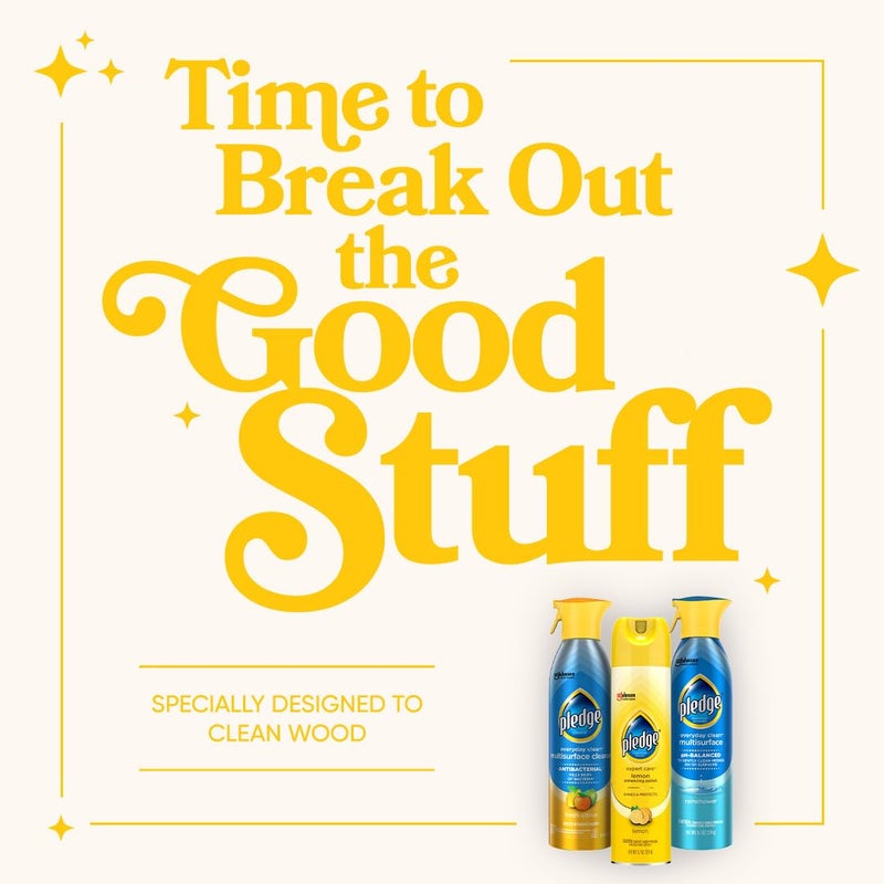 Pledge Expert Care Wood Polish Spray, Shines and Protects, Removes Fingerprints, Lemon, 9.7 oz (Pack of 1) - Image 2