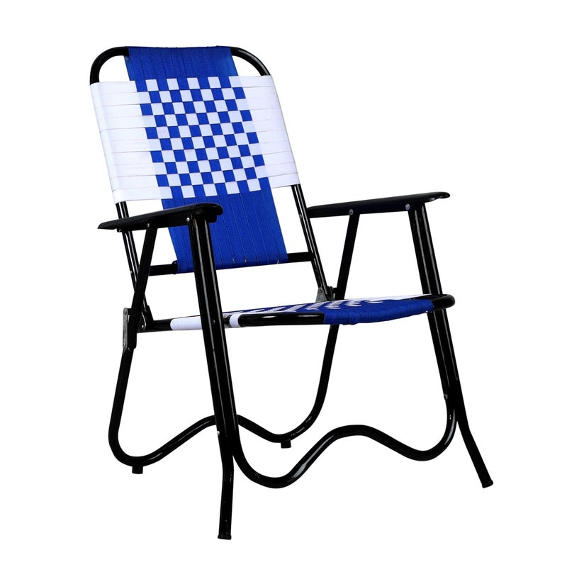 Swarni Foldable High Camping Lawn Chairs for CampOutdoorPicnicSportsPortable Sand Chair for Adults Heavy Duty Lightweight Beach Chair with Shoulder Straps Blue