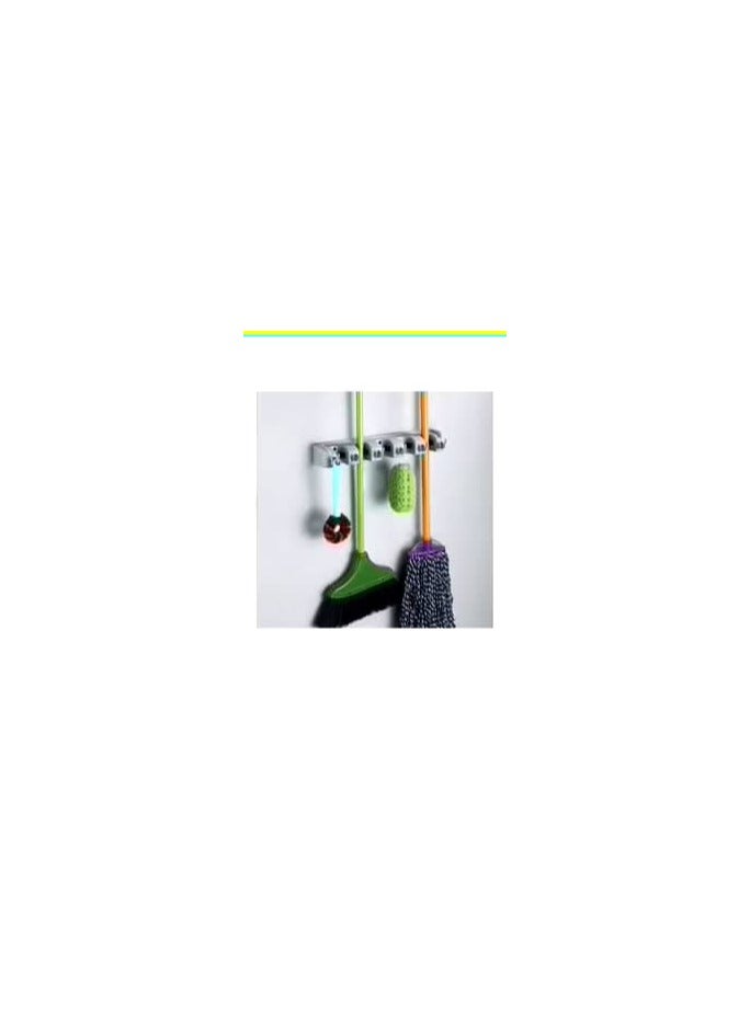 Gray Wall Mounted Broom and Mop Rack  - Image 1