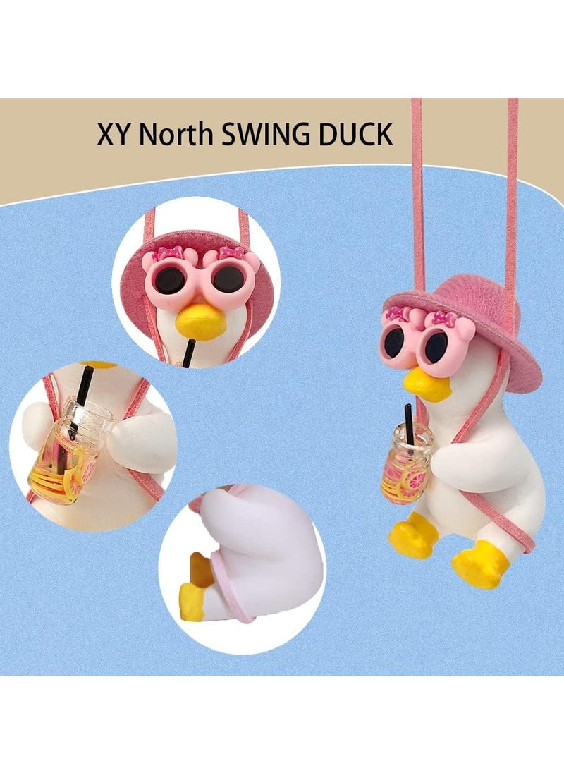 GUDOO Car Hanging Ornament Pendant Interior Rearview Mirror Decoration Cool Swinging Duck Car Rear View Mirrior Hanging Accessories  - Image 4