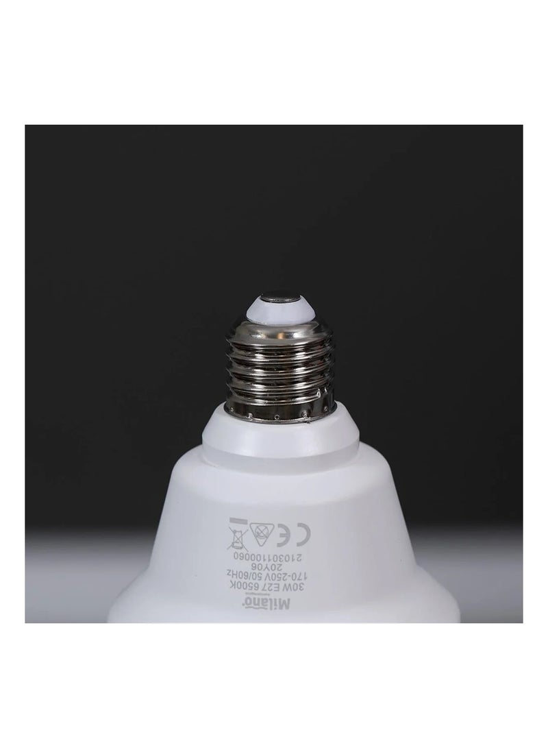 ميلانو لمبة ميلانو LED الذكية 30 وات E27، ضوء نهاري 6500 كلفن، 2700 لومن، توفير الطاقة بنسبة 85%، عمر طويل 25000 ساعة - Image 2