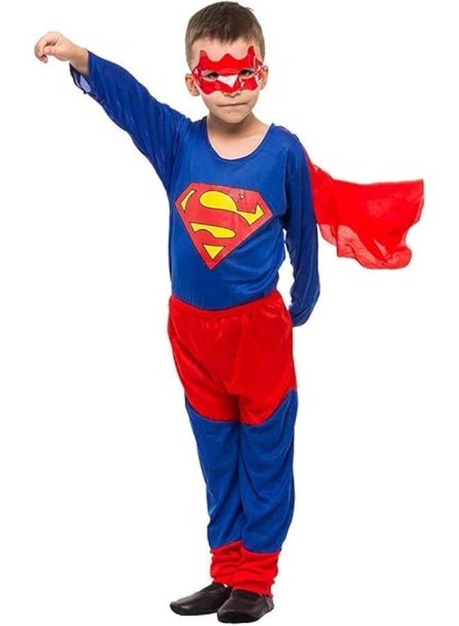 زي سوبرمان للأطفال – زي تنكري خارق من سن 5 إلى 8 سنوات – زي أبطال خارقين بتصميم واقعي مثالي للحفلات والمناسبات - Image 2