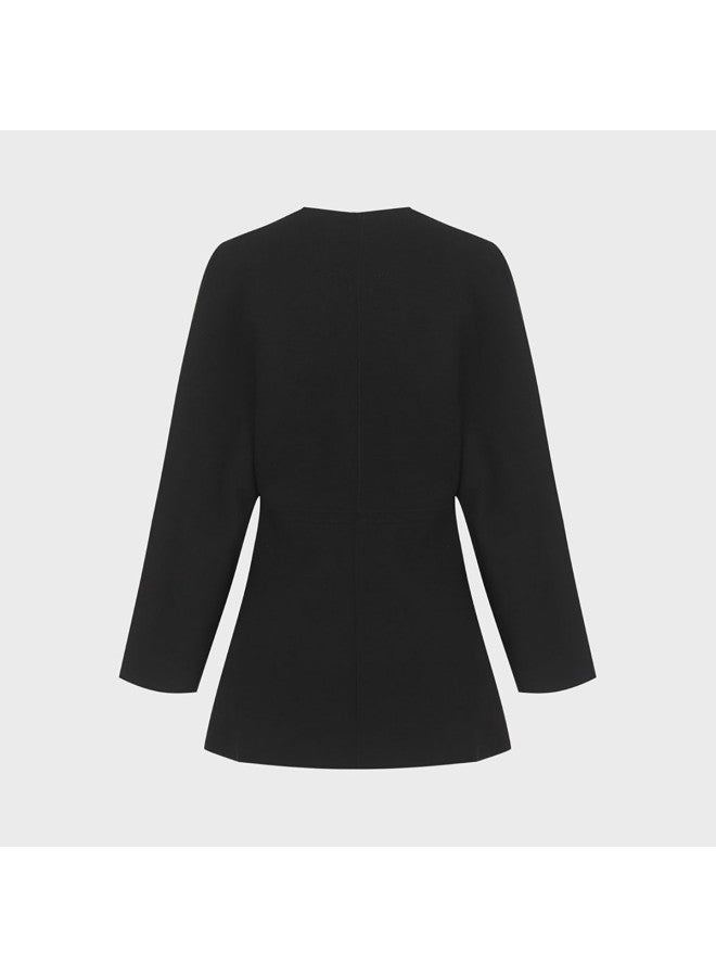 Zara women's High-end Structured V-neck Long Sleeve Cardigan Sweater - Image 3