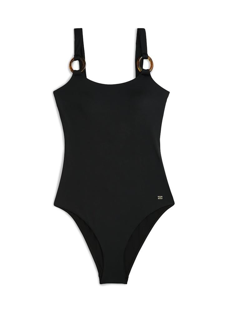 TOMMY HILFIGER Tortoiseshell Ring Scoop Back Swimsuit - Image 5