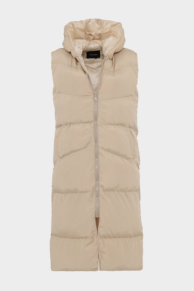 Açelya Okcu Azalea Okcu Long Hooded Filling Vest  - Image 1