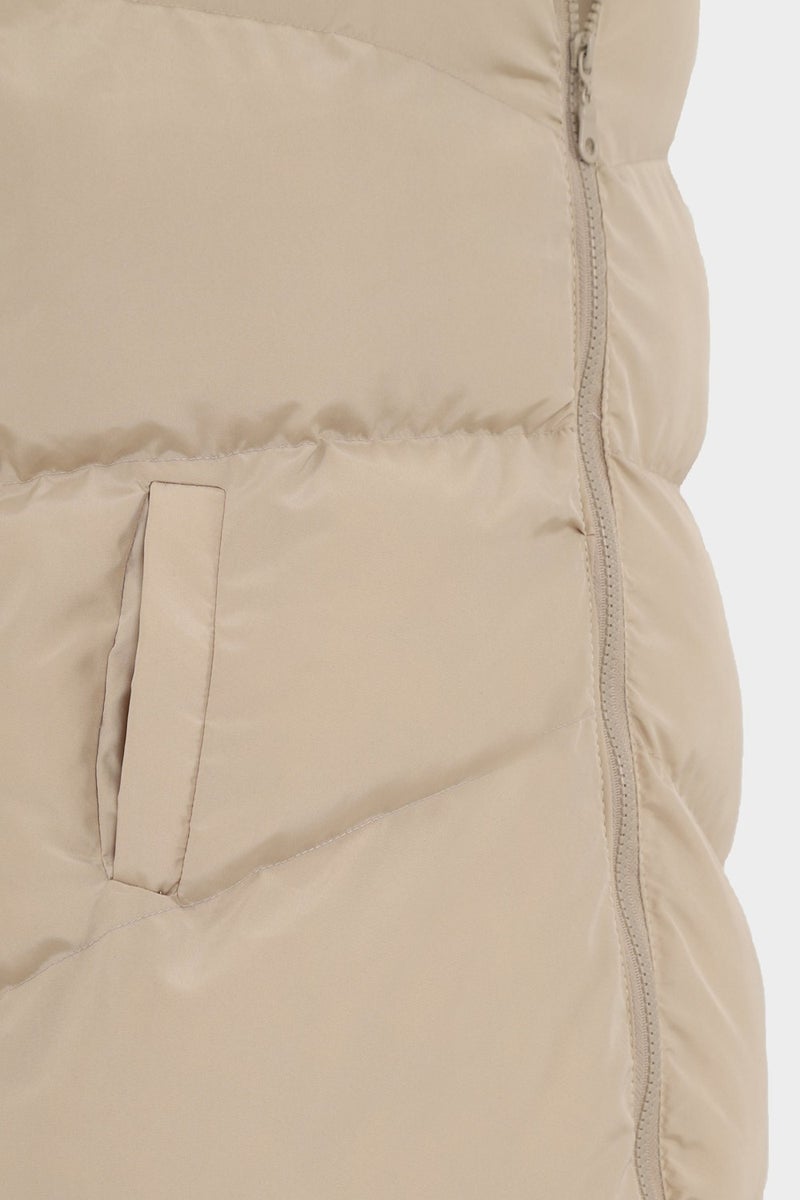 Açelya Okcu Azalea Okcu Long Hooded Filling Vest  - Image 3