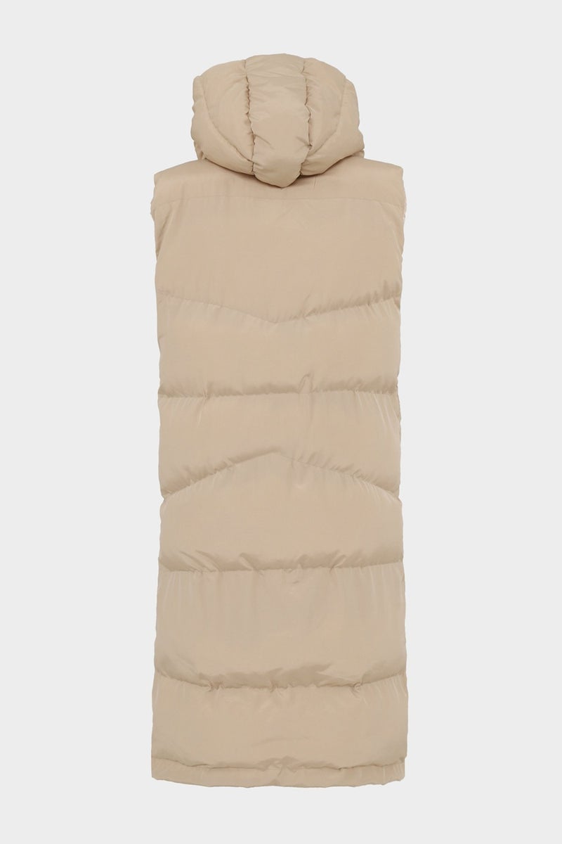 Açelya Okcu Azalea Okcu Long Hooded Filling Vest  - Image 2