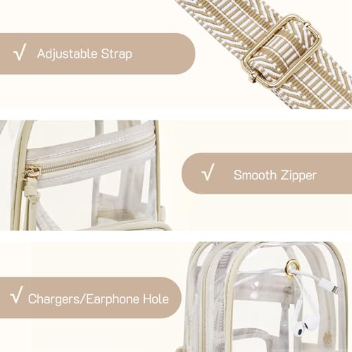 Missnine Clear Bag for Stadium Events Clear Sling Bag Fanny Pack Crossbody Purse for Sport Concert with Side Mesh Pocket - Image 5