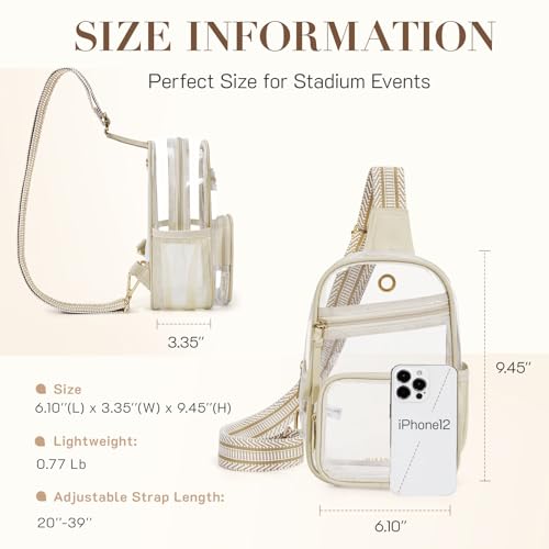Missnine Clear Bag for Stadium Events Clear Sling Bag Fanny Pack Crossbody Purse for Sport Concert with Side Mesh Pocket - Image 4